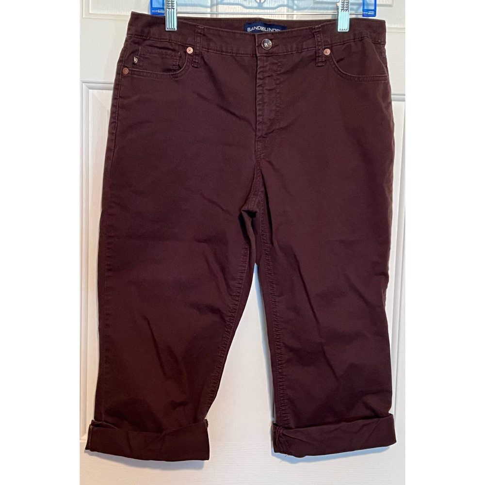 Bandolinoblu Women's Brown Cuffed Capris Size 10 17" Inseam x 15 1/2" Waist x 10